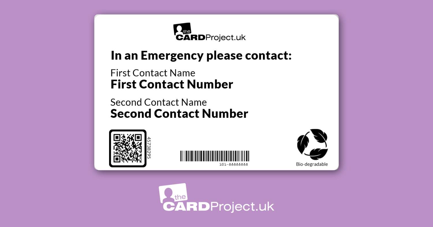 DNR Mono Medical ID Alert Card (REAR)